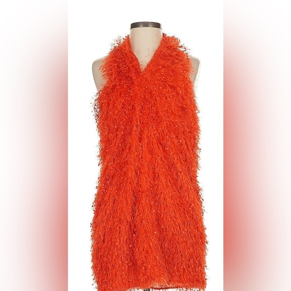 Zara Orange Textured Dress - Picture 1 of 3